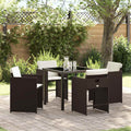 Garden Dining Set 5 Pcs Poly Rattan