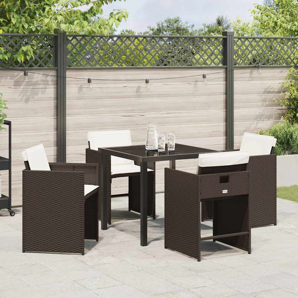 Garden Dining Set 5 Pcs Poly Rattan