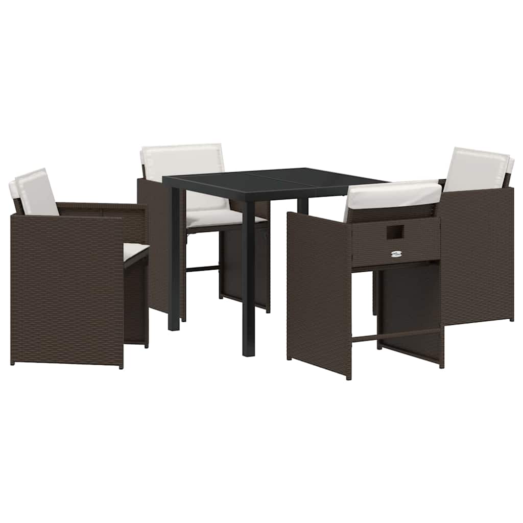 Garden Dining Set 5 Pcs Poly Rattan