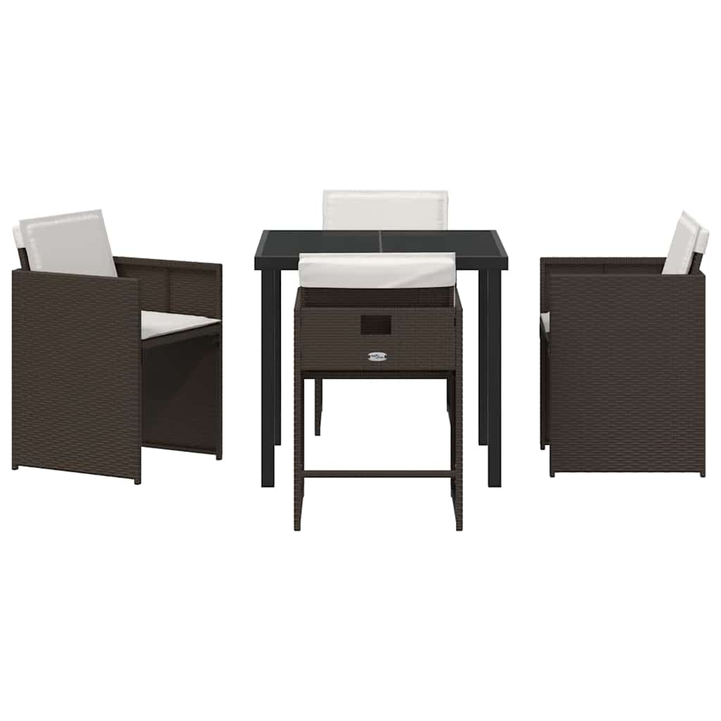 Garden Dining Set 5 Pcs Poly Rattan
