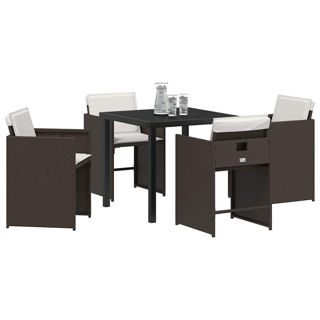 Garden Dining Set 5 Pcs Poly Rattan