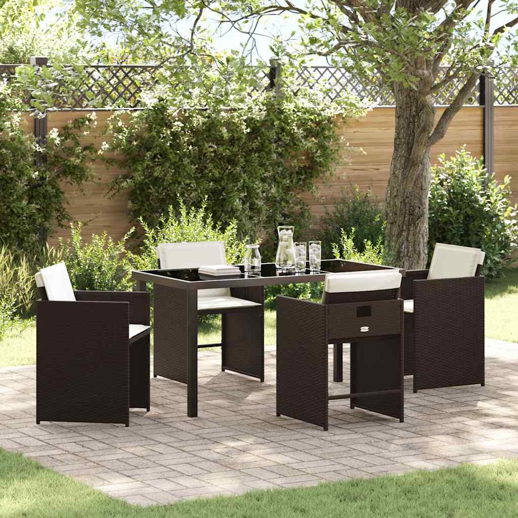 Outdoor Furniture Set Garden Dining 5 Pcs Poly Rattan