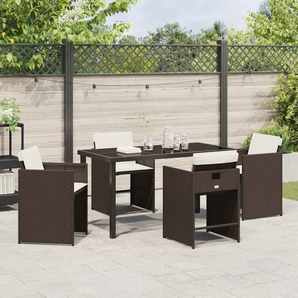 Outdoor Furniture Set Garden Dining 5 Pcs Poly Rattan