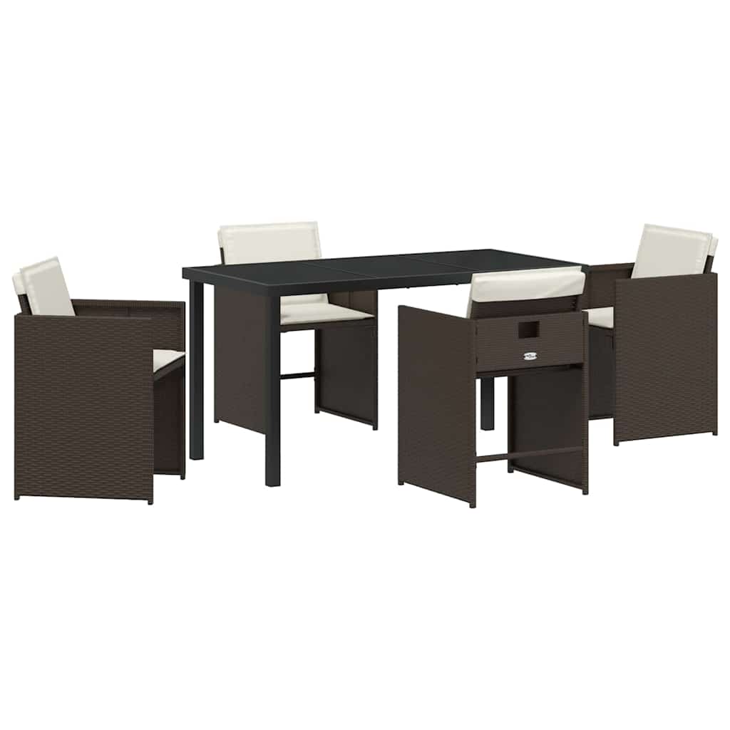 Outdoor Furniture Set Garden Dining 5 Pcs Poly Rattan
