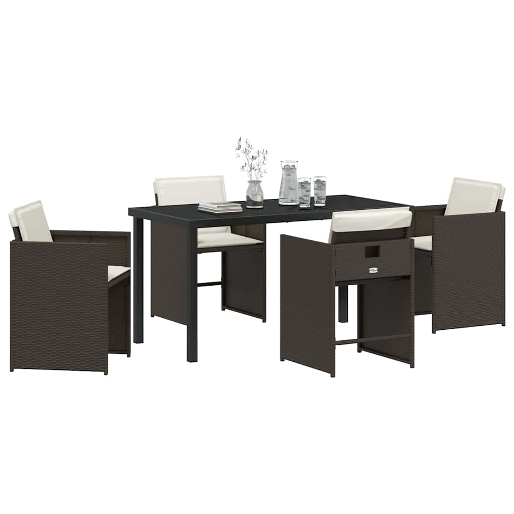 Outdoor Furniture Set Garden Dining 5 Pcs Poly Rattan