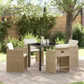 Outdoor Furniture Set Garden Dining 5 Pcs Poly Rattan