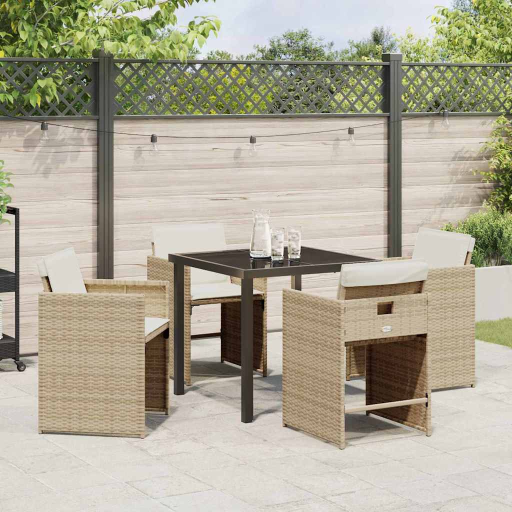 Outdoor Furniture Set Garden Dining 5 Pcs Poly Rattan