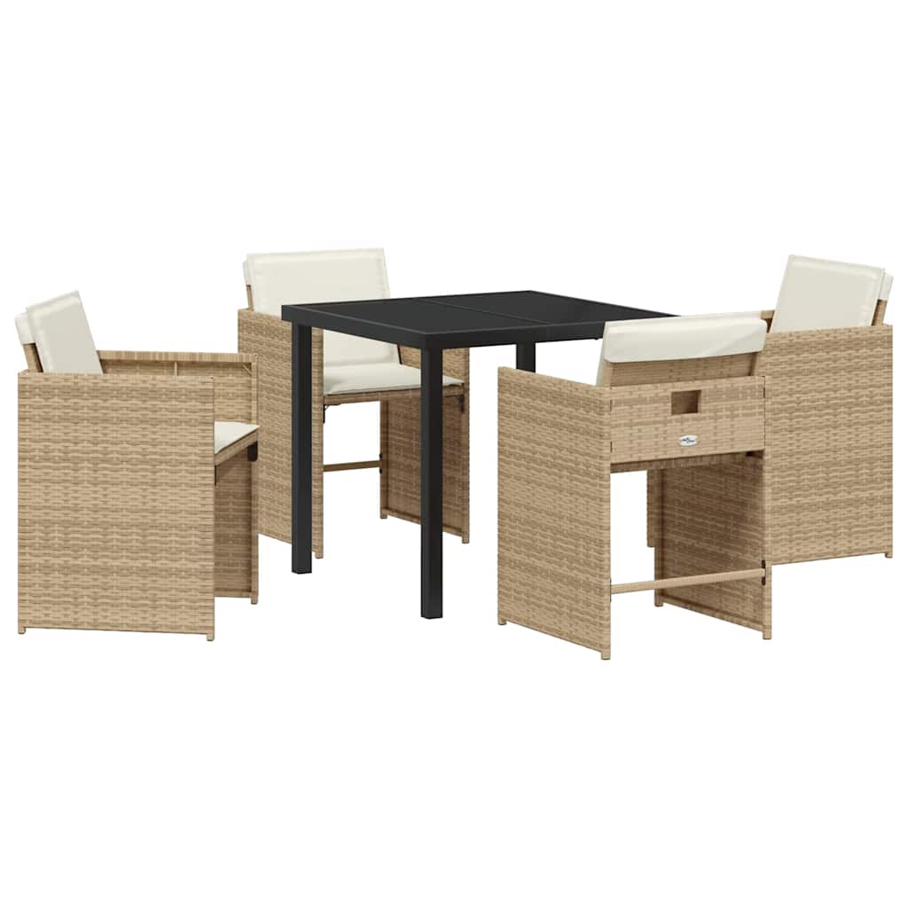 Outdoor Furniture Set Garden Dining 5 Pcs Poly Rattan