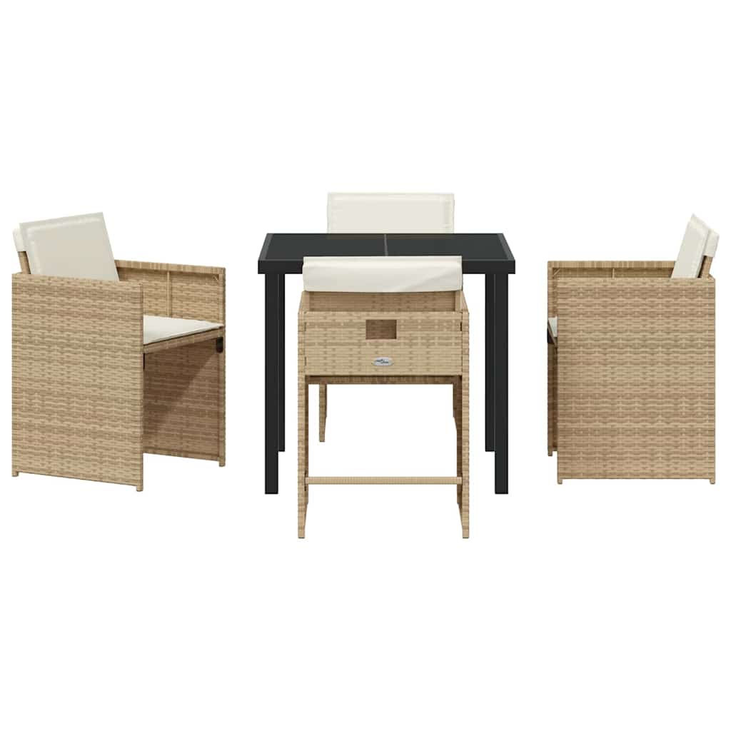 Outdoor Furniture Set Garden Dining 5 Pcs Poly Rattan
