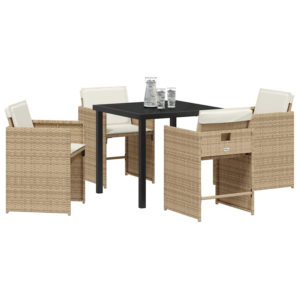 Outdoor Furniture Set Garden Dining 5 Pcs Poly Rattan