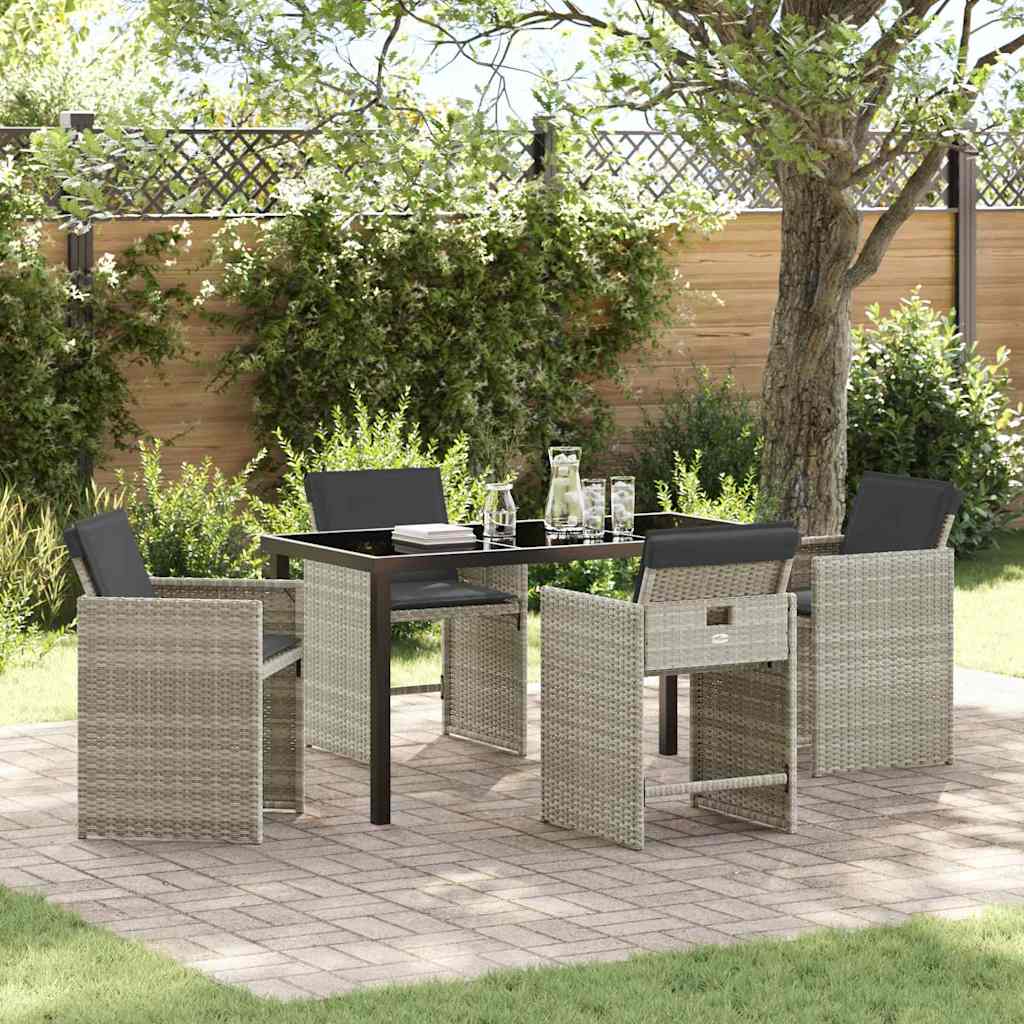 Garden Dining Set 5 Pcs Poly Rattan