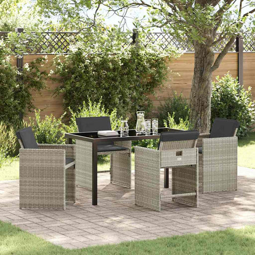 Garden Dining Set 5 Pcs Poly Rattan