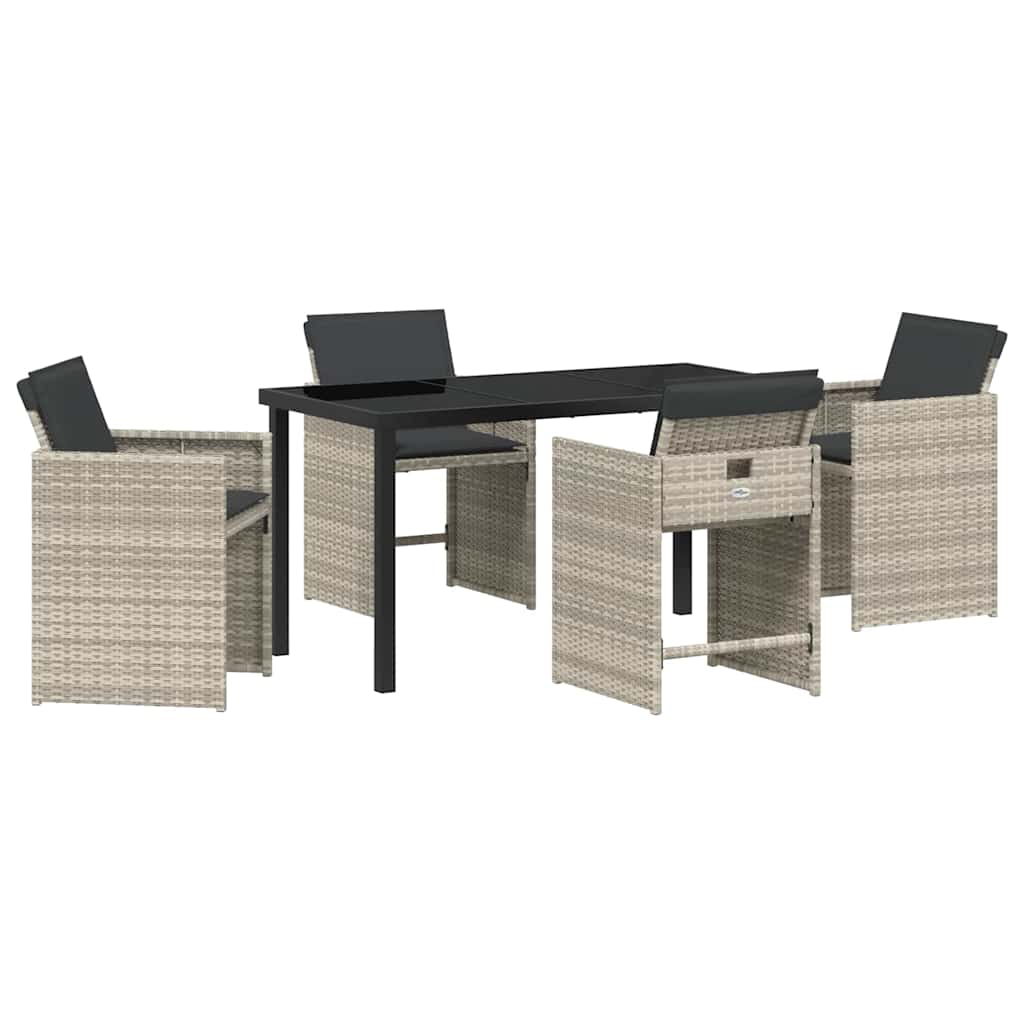 Garden Dining Set 5 Pcs Poly Rattan