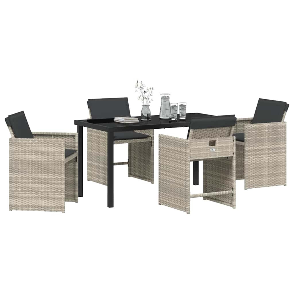 Garden Dining Set 5 Pcs Poly Rattan