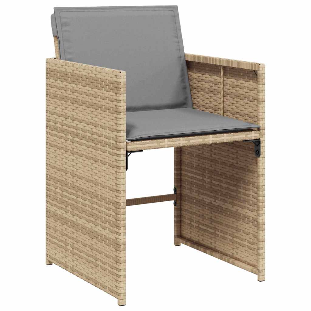 Garden Dining Set 5 Pcs Beige Poly Rattan