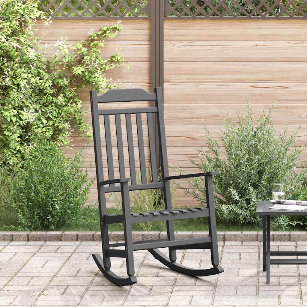 Outdoor Chair Rocking Black 84 X 65 114 Cm Resin 84 X 65 X 114 Cm 84 cm
