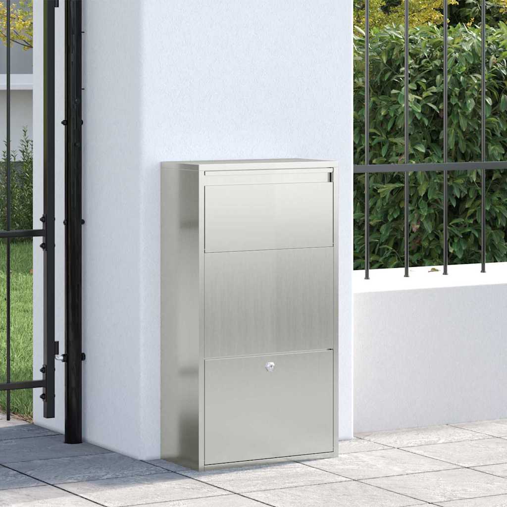 Parcel Drop Box Silver 44 X 22 X 82 Cm