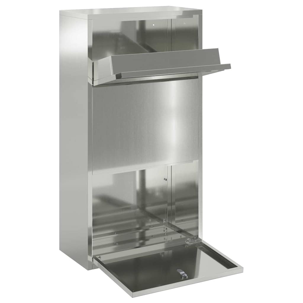 Parcel Drop Box Silver 44 X 22 X 82 Cm