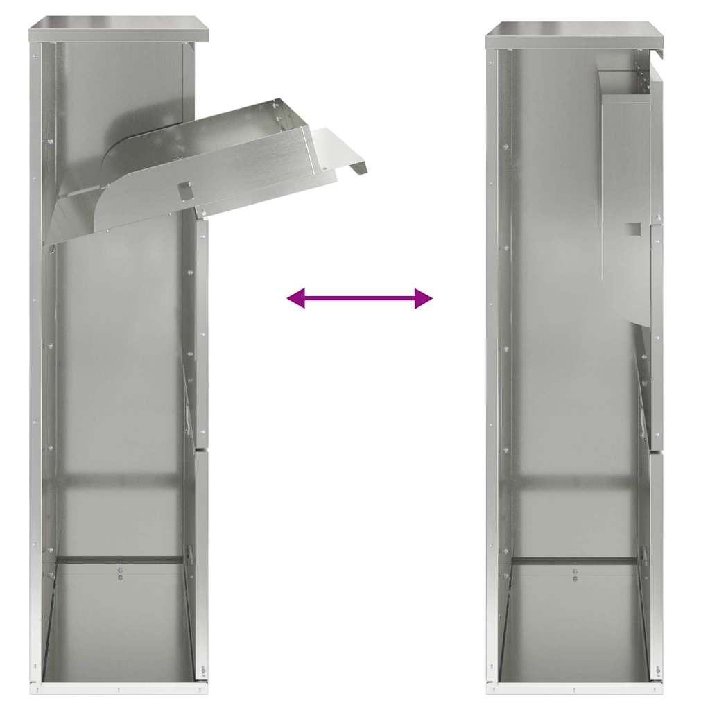 Parcel Drop Box Silver 44 X 22 X 82 Cm