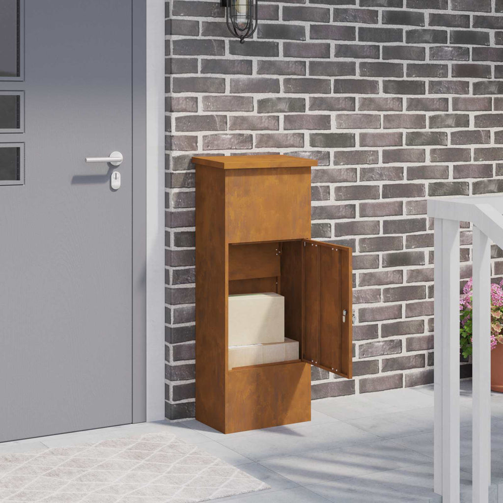 Parcel Drop Box Rusty 44.5 X 29 X 110.5 Cm