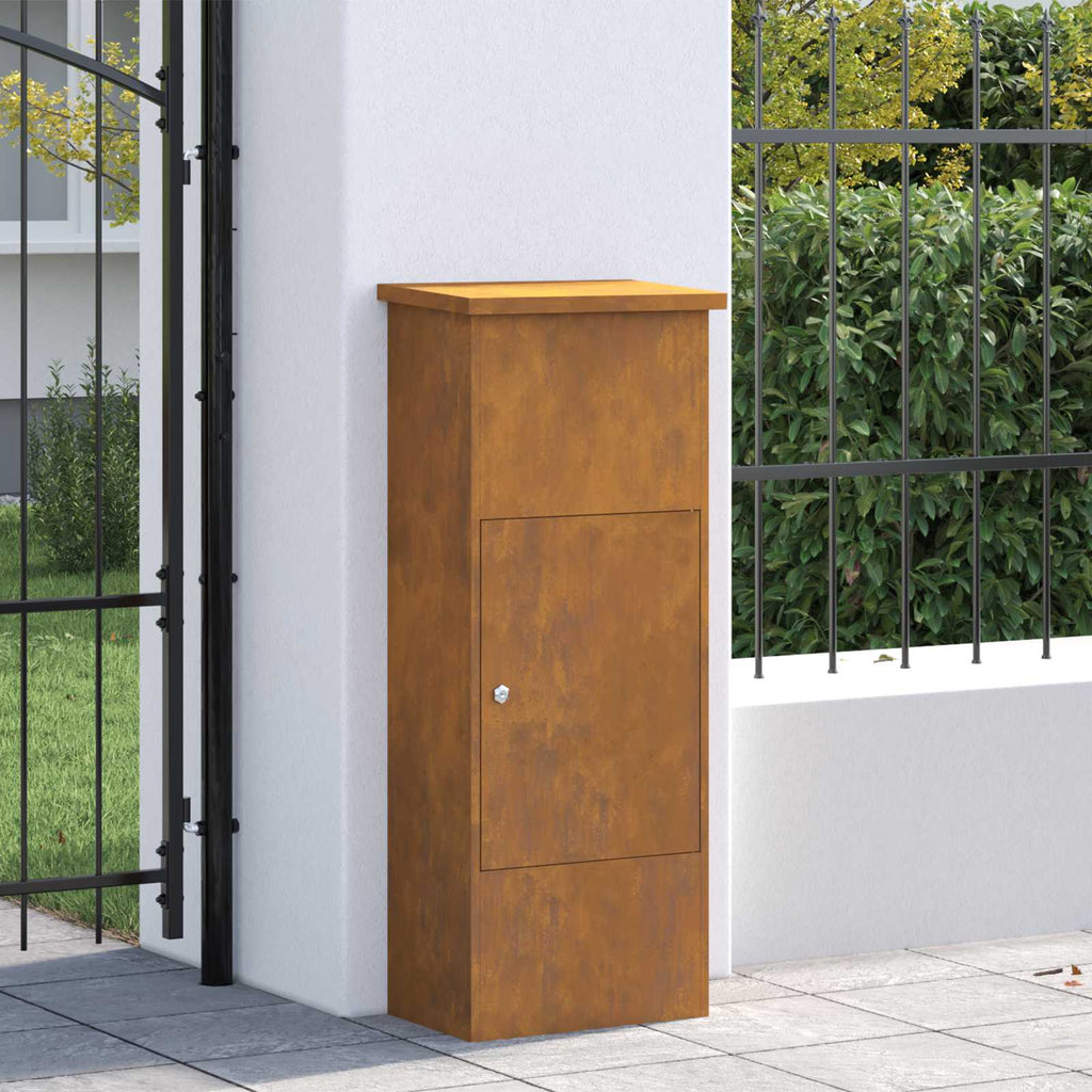 Parcel Drop Box Rusty 44.5 X 29 X 110.5 Cm