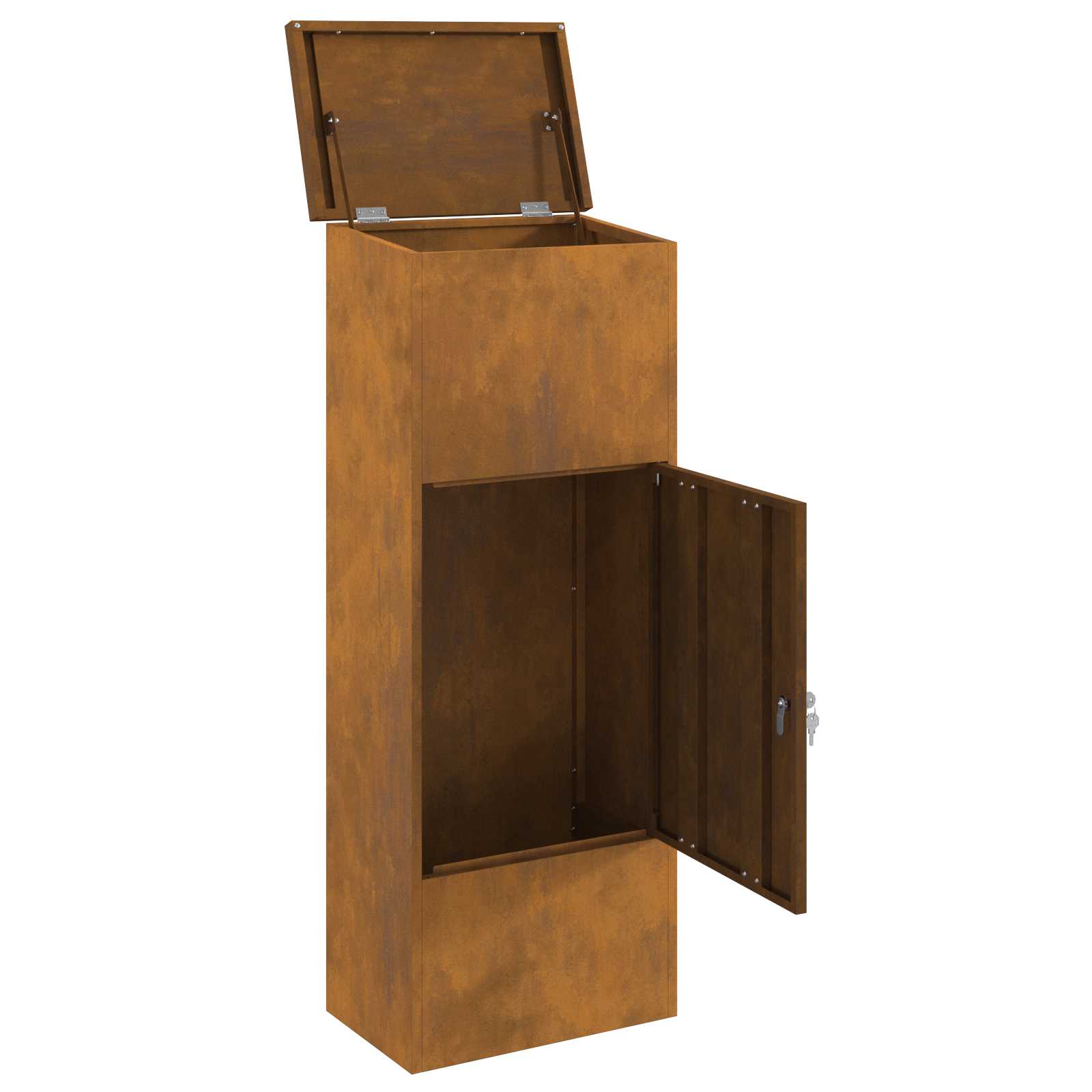 Parcel Drop Box Rusty 44.5 X 29 X 110.5 Cm