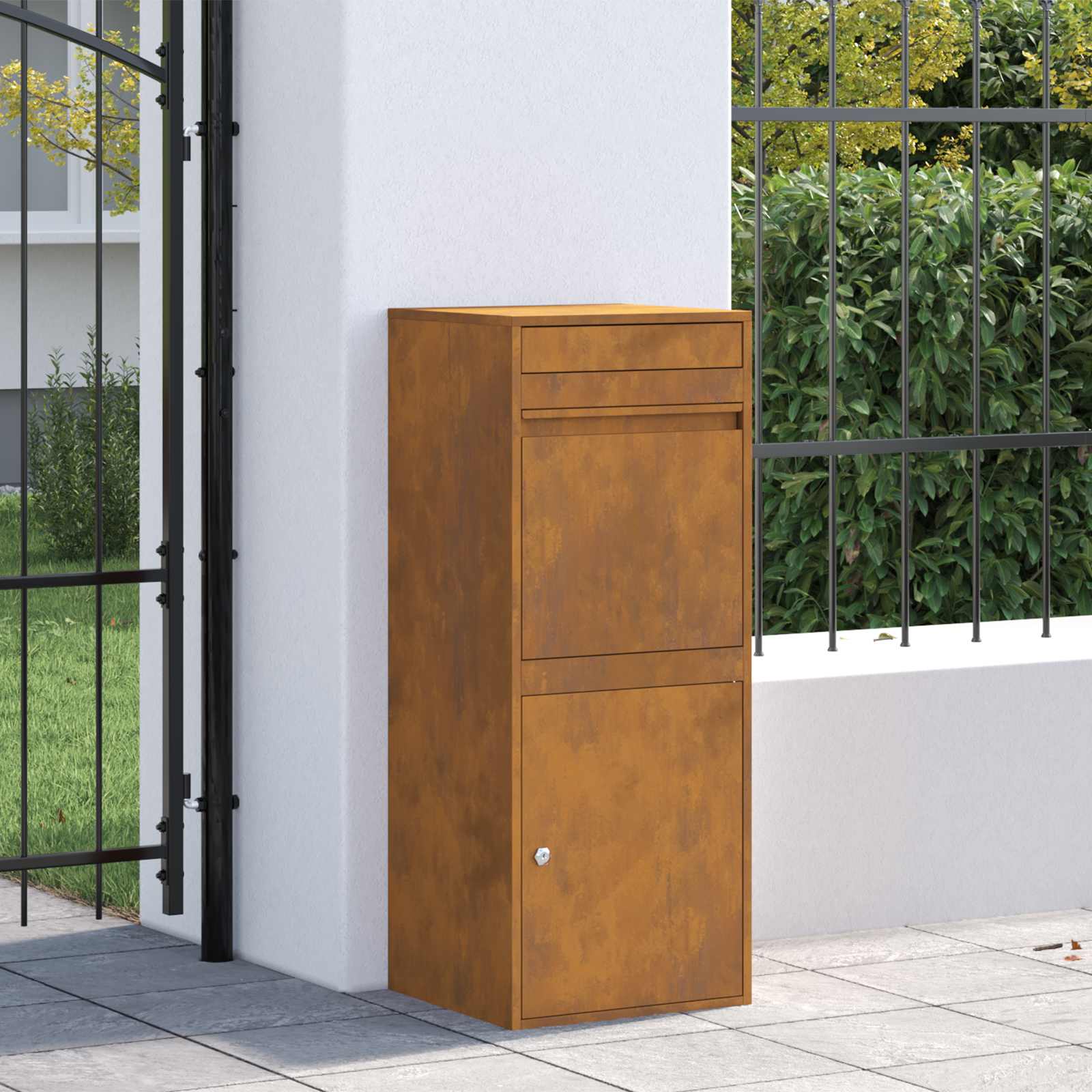 Parcel Drop Box Rusty 41 X 38 X 103 Cm