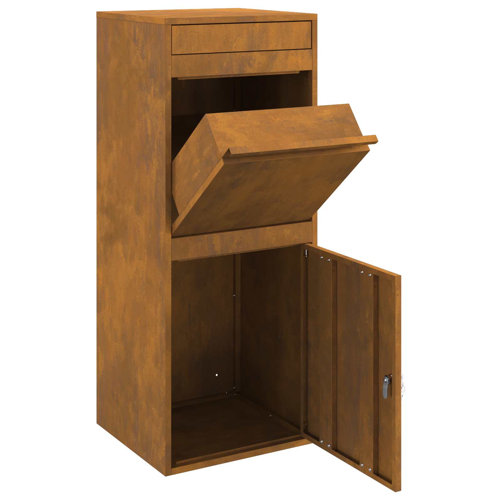 Parcel Drop Box Rusty 41 X 38 X 103 Cm