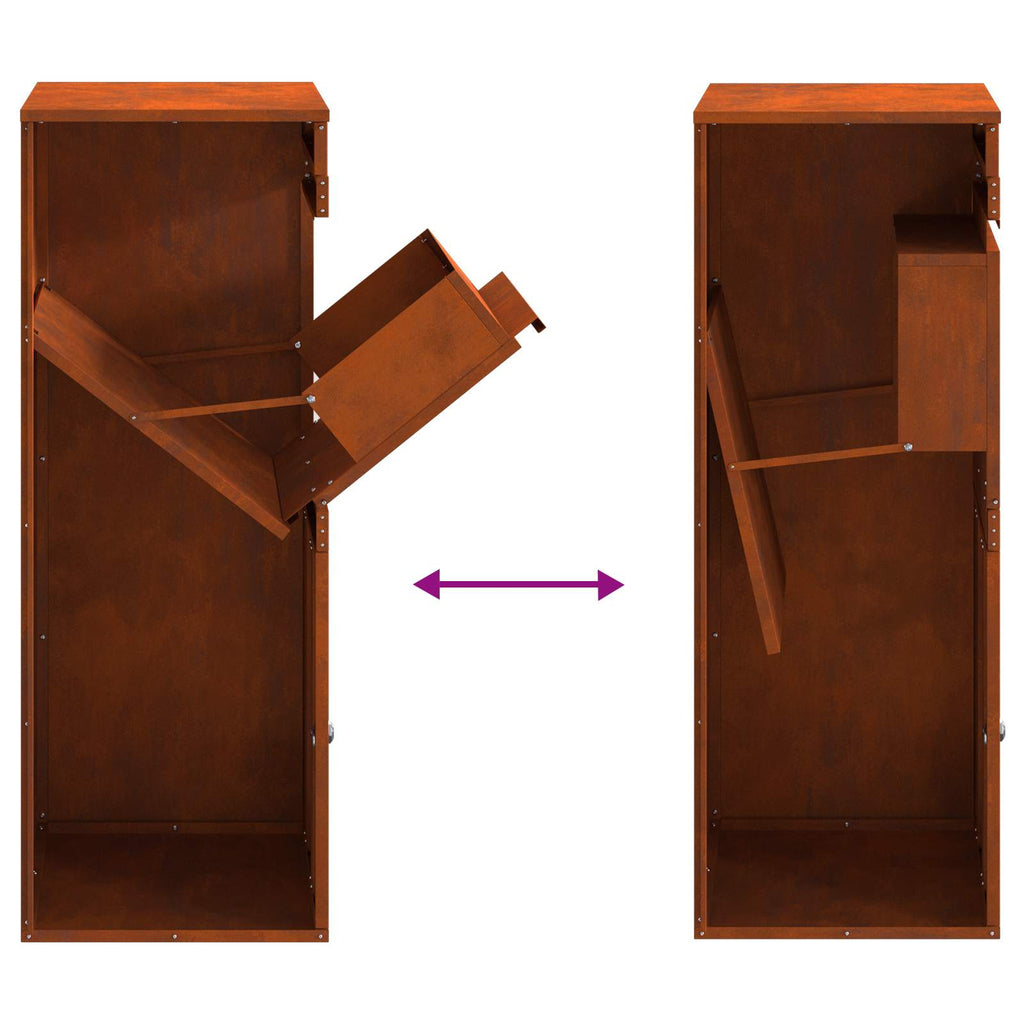 Parcel Drop Box Rusty 41 X 38 X 103 Cm