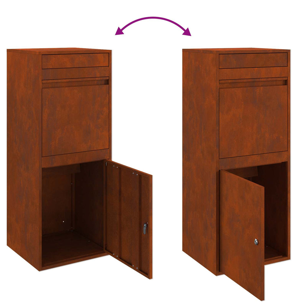 Parcel Drop Box Rusty 41 X 38 X 103 Cm