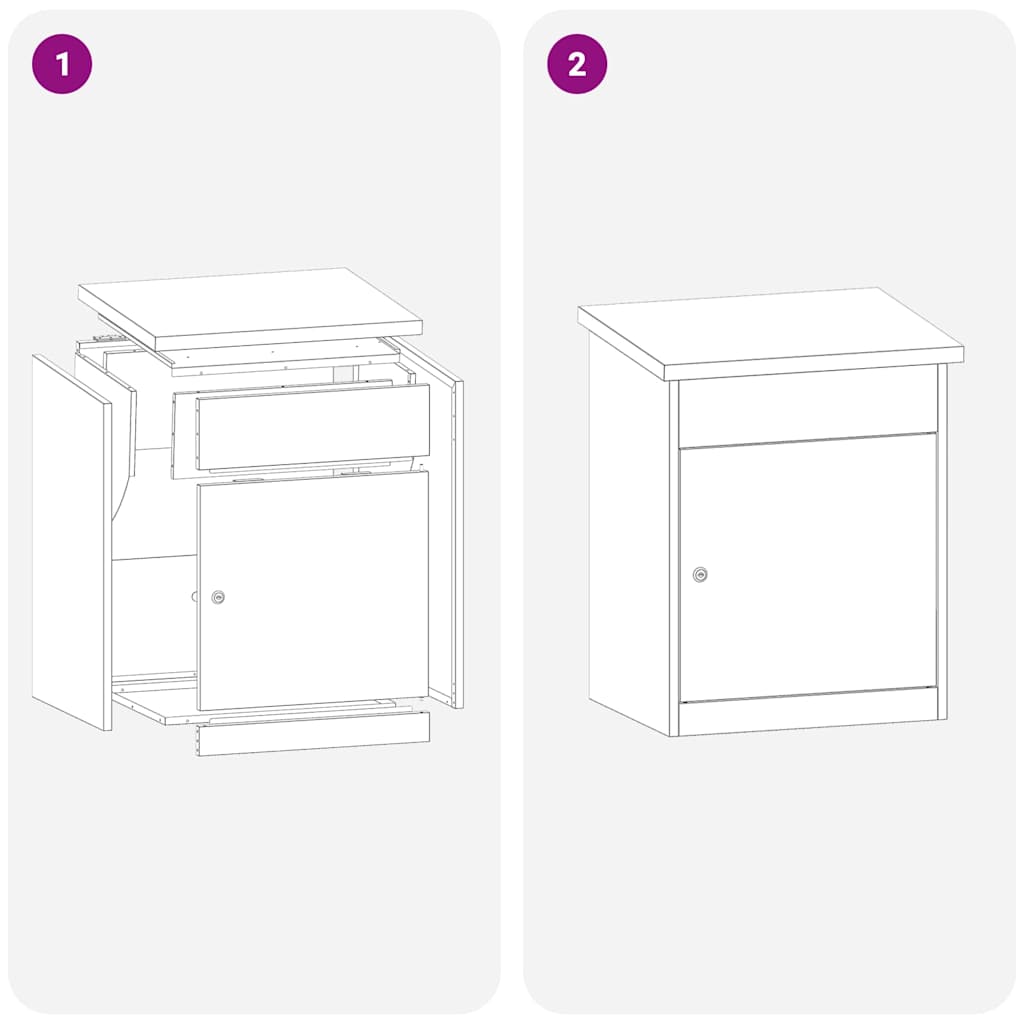 Parcel Drop Box Black 47.5 X 38 X 59 Cm