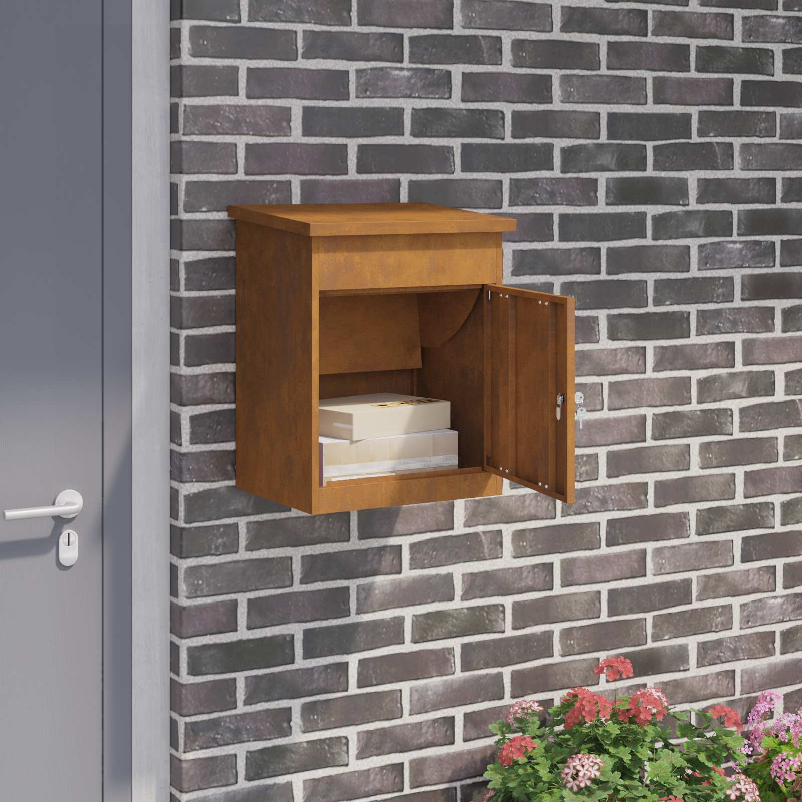 Parcel Drop Box Black 47.5 X 38 X 59 Cm