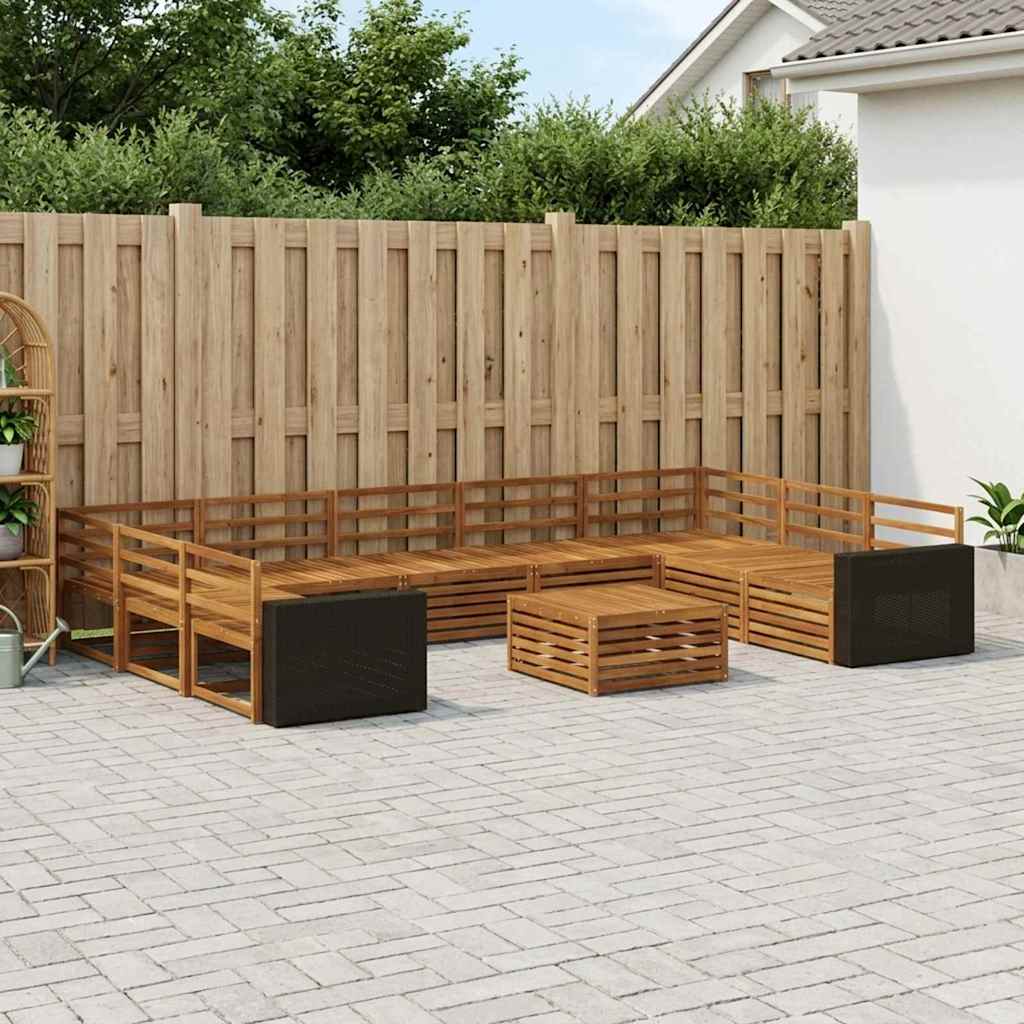 Sofa Sets 10 Pcs Solid Acacia Wood