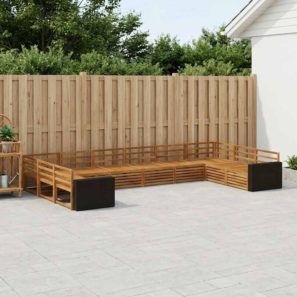 Sofa Sets 10 Pcs Solid Acacia Wood