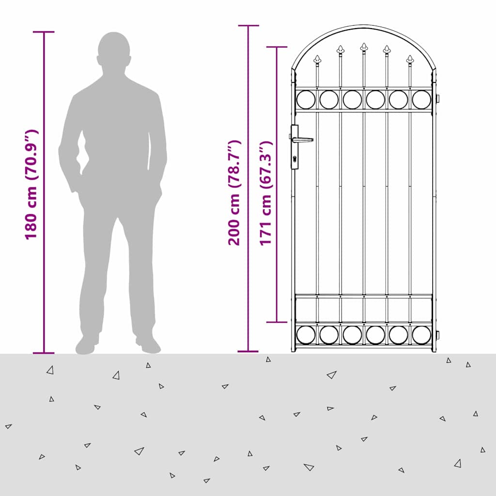 Fence Post Assen 200 X 88 X 14 Cm Steel Lockable