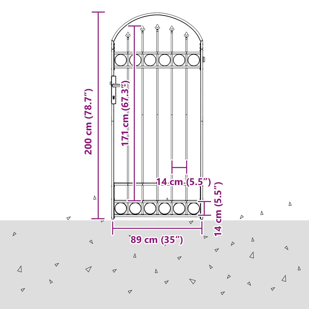Fence Post Assen 200 X 88 X 14 Cm Steel Lockable