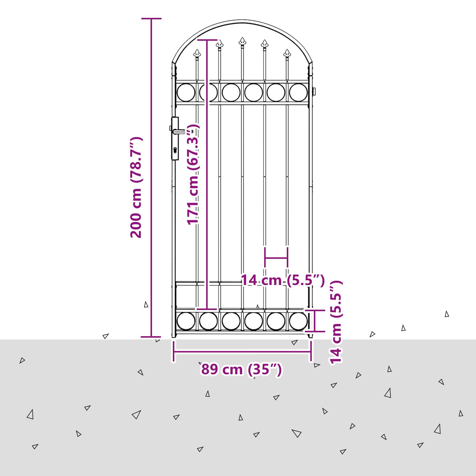 Fence Post Assen 200 X 88 X 14 Cm Steel Lockable