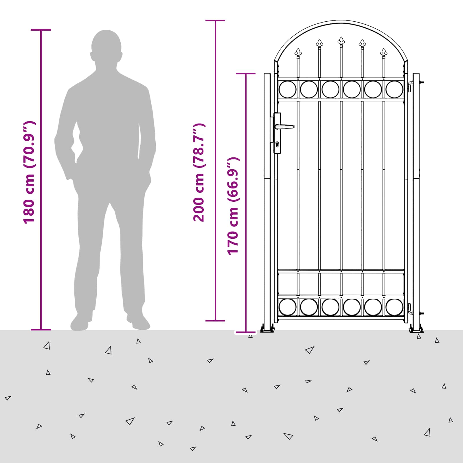 Fence Post Assen 200 X 88 X 14 Cm Steel Lockable