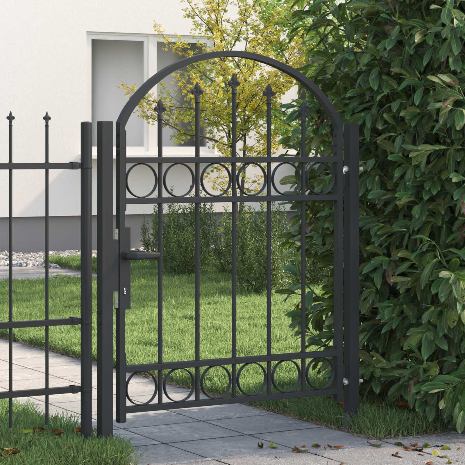 Fence Gate Assen 100 X 175 Cm Powder-Coated Steel Lockable