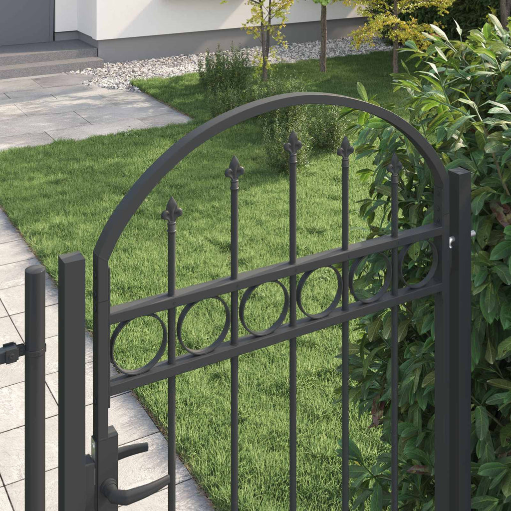 Fence Gate Assen 100 X 175 Cm Powder-Coated Steel Lockable