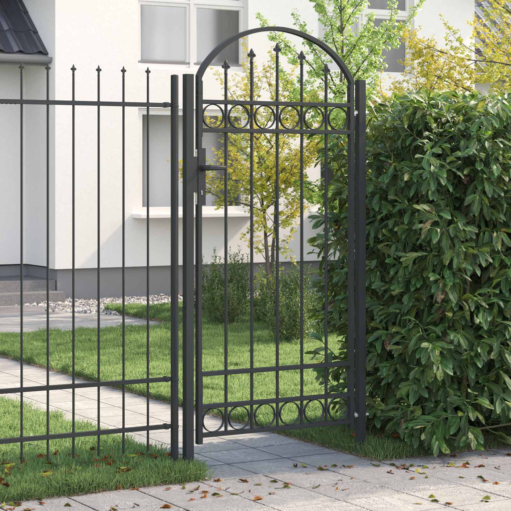 Fence Gate Assen 100 X 175 Cm Powder-Coated Steel Lockable