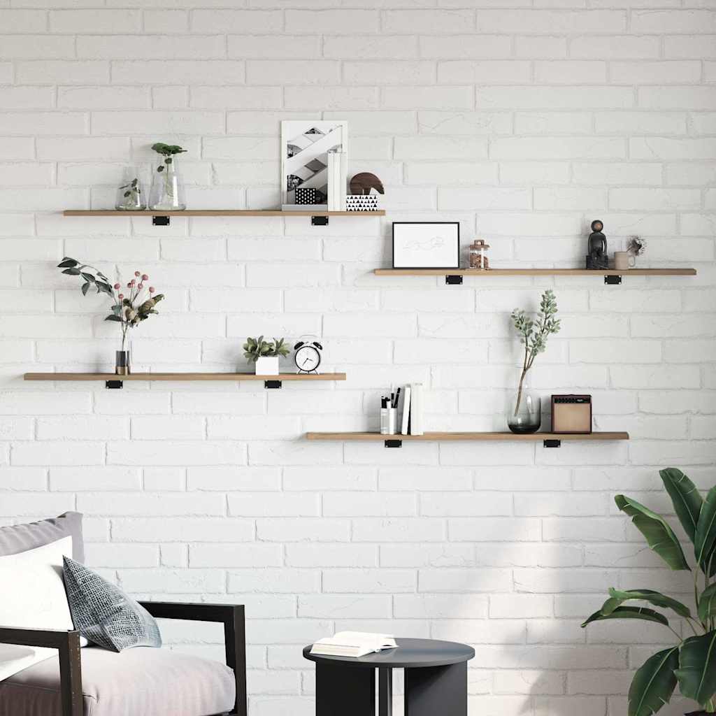 Bookshelf Board 4 Pcs Brown Engineered Wood