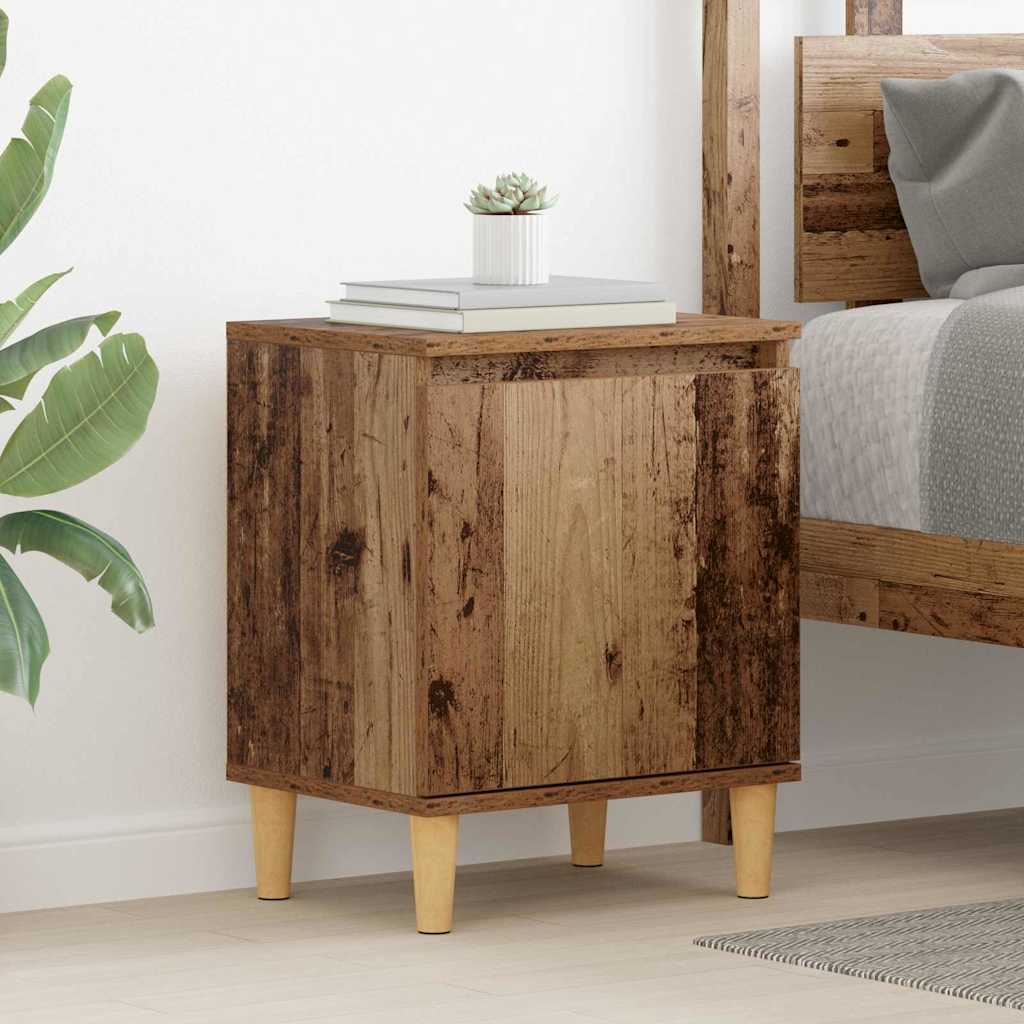 Bed Cabinet With Solid Wood Legs 40X30X50 Cm