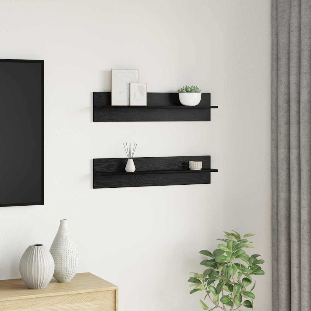 Wall Shelf 2 Pcs 80 X 11.5 X 18 Cm Engineered Wood
