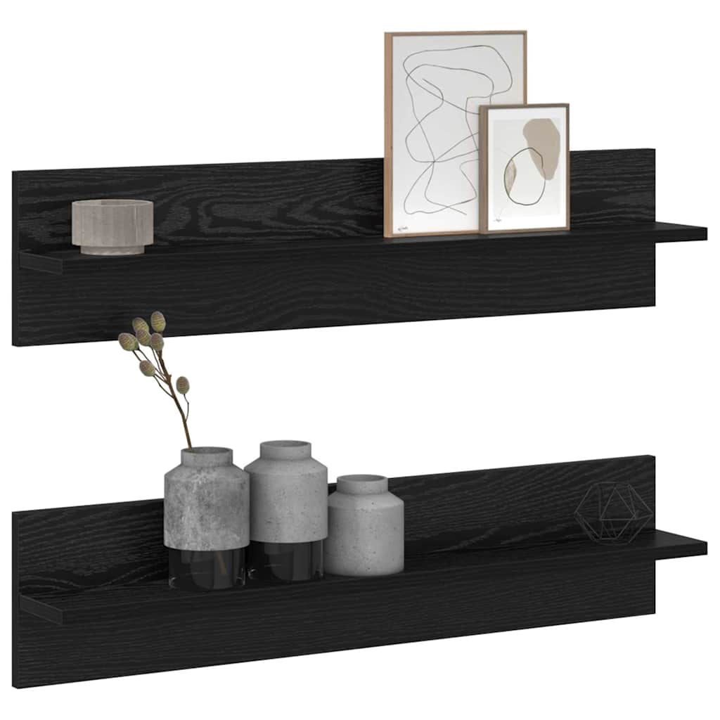 Wall Shelf 2 Pcs 80 X 11.5 X 18 Cm Engineered Wood
