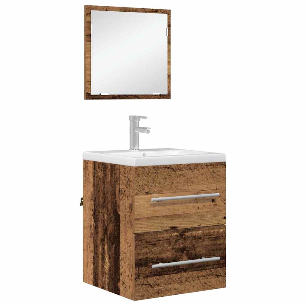 Bathroom Furniture Set With Drawer Brown 41 X 38.5 X 48 Cm