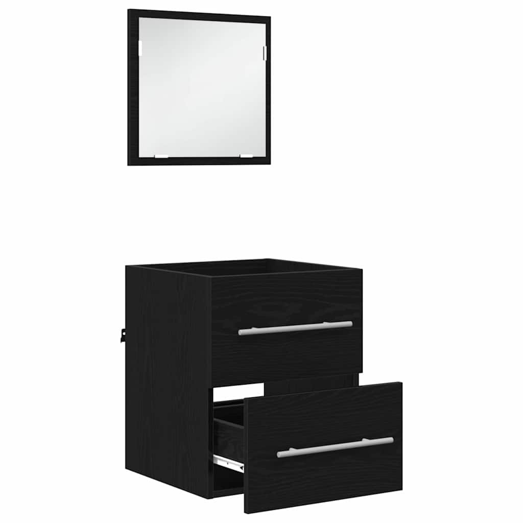 Bathroom Furniture Set With Drawer Black 41 X 38.5 X 48 Cm