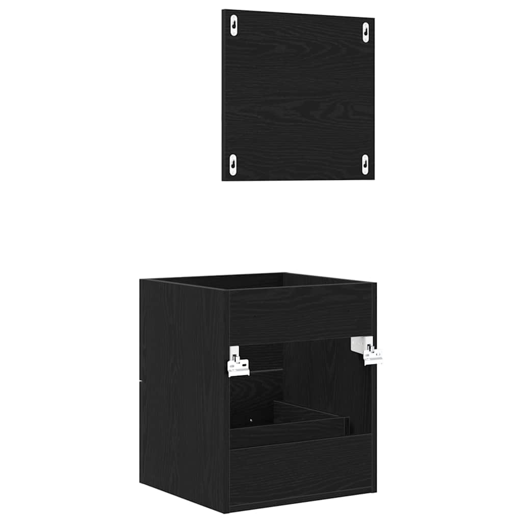 Bathroom Furniture Set With Drawer Black 41 X 38.5 X 48 Cm