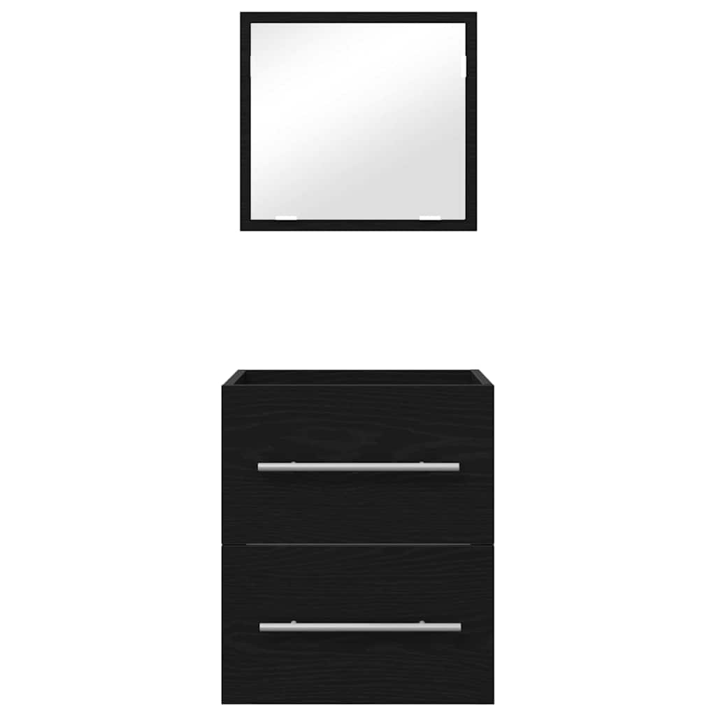 Bathroom Furniture Set With Drawer Black 41 X 38.5 X 48 Cm