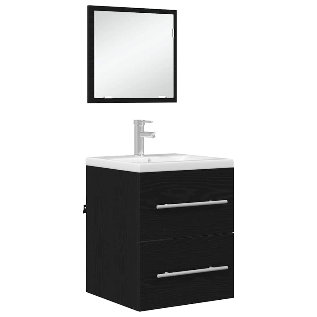 Bathroom Furniture Set With Drawer Black 41 X 38.5 X 48 Cm
